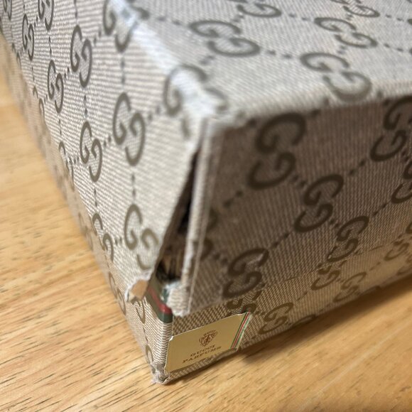 Authentic Gucci Parfums Guccissima Taupe Brown Green Red Web Zip Clutch Handbag - Picture 16 of 16